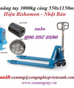 Xe nâng tay 3000kg càng 550x1150mm Bishamon - Nhật Bản