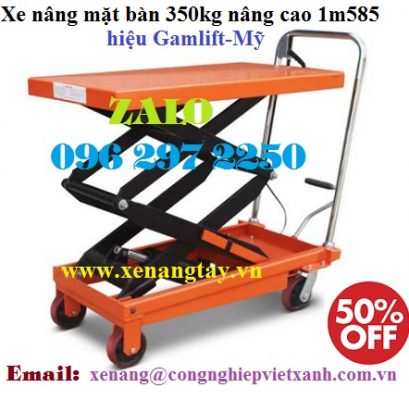 Xe nâng mặt bàn 350kg nâng cao 1m585 hiệu Gamlift-Mỹ