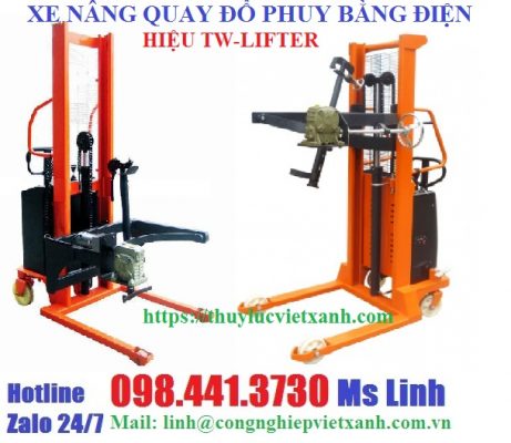 Xe nâng quay đổ phuy điện QDPD3514 TW-LIFTER Đài Loan