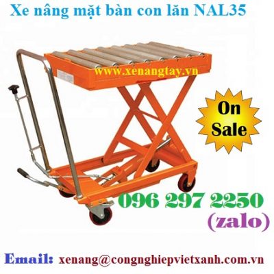 Xe nâng mặt bàn con lăn 350kg nâng cao 1300mm NAL35 NICHI-LIFT – JAPAN