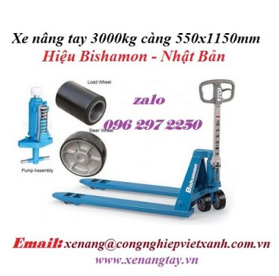 Xe nâng tay 3000kg Nichi-lift Nhật Bản ( 685x1220mm)