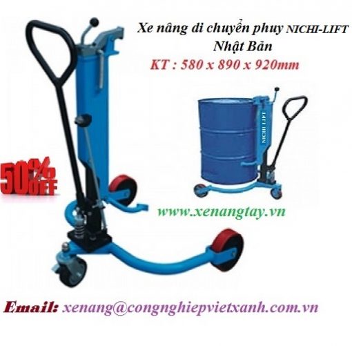 Xe nâng di chuyển phuy hiệu NICHI-LIFT Nhật Bản