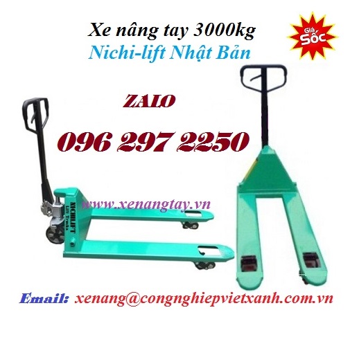 Xe nâng tay 3000kg Nichi-lift Nhật Bản ( 685x1220mm)